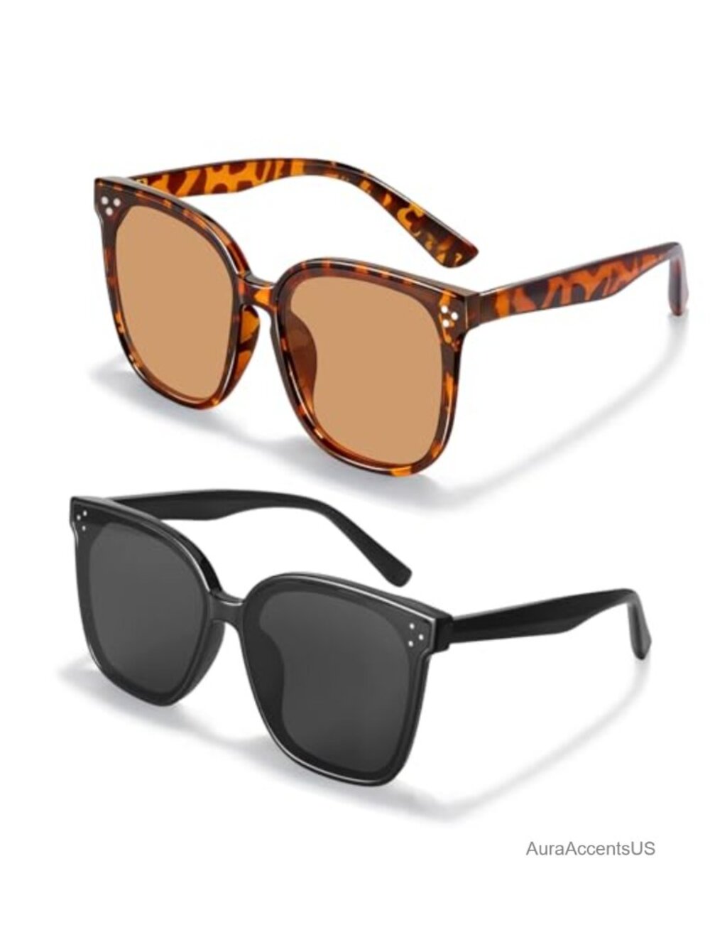 Oversized Square Sunglasses UV Protection Wide Frame Retro Sun Glasses
